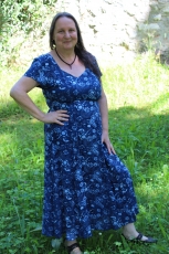 Sommerkleid Heide - blau mit Muster