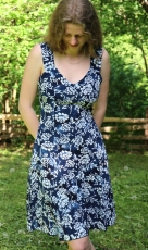 Campur-Sommerkleid kurz - blau mit weißen Blümchen