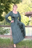 Kleid geschnürt mit Samteinsätzen - grün