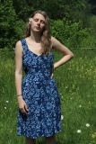 Campur-Sommerkleid kurz - dunkelblau mit hellblauen Blümchen
