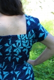 Sommerkleid Heide - blau mit Bumen bis XXL
