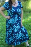 Sommerkleid Heide - blau mit Bumen