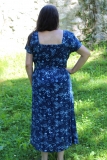 Sommerkleid Heide - blau mit Muster bis XXL