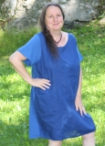 Sommerkleid Leinen - blau