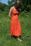 Campur-Sommerkleid midi - orange