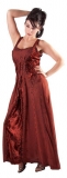 Sommerkleid geschnürt: rost-rot mit Samteinsatz